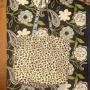 VS PINK Leopard Print Tote Bag w/Black Straps